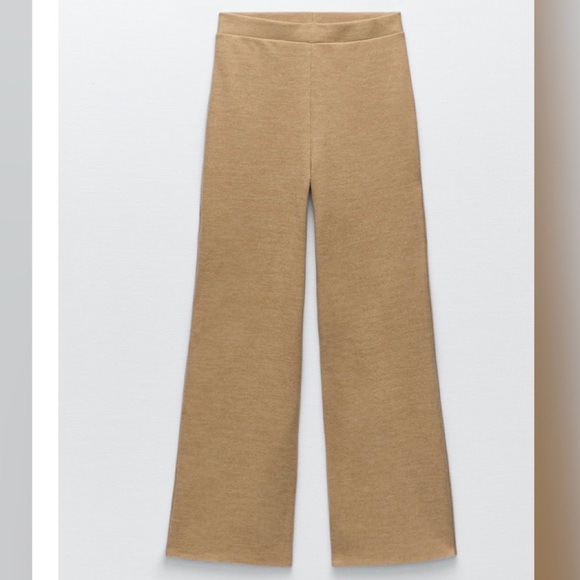 Zara Pants - Zara Light Camel High-Waisted Soft Pants(Size Small)